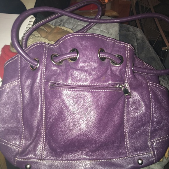 TIGNANELLO Purple/Leather Handbag - Great Cond. - Picture 2 of 4